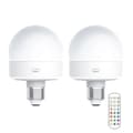USB Rechargeable Light Bulb with Remote Control Timer Dimmable Easy to Install Battery Operated E27 Bulb RGB Lamp [db] White White