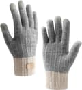 Winter Touchscreen Gloves with 3 Fingertips, Knitted Alpaca Wool Blend, Unisex for Cycling, Running, Walking, One Size Grey