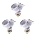 Miniatyrbild 1 av 4: 3x E27 1 till 2 E27 LED-lampadapterkonverterdelare shuntbasuttag
