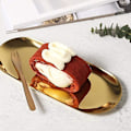 Miniatyrbillede 5 af 5: 2 stk. guld ovale bakker - rustfrit stål kosmetik smykker håndklæde frugt fad tallerken