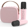 Miniatyrbild 1 av 5: Mini Karaoke-maskin, roliga leksaker julklappar födelsedagspresenter till barn i åldern 4-12 flickor, pojkar, vuxna (rosa 2 mikrofoner)