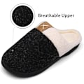 Miniatyrbillede 2 af 6: Dame & Herre Tøfler Vinter Varme Memory Foam Tøfler Indendørs Udendørs Skridsikre Tøfler Sort Black 42/43