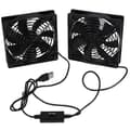Dobbelt 120 mm 5V USB-drevne PC-routerblæsere med hastighedsregulator