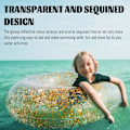 Miniatyrbild 3 av 5: Badring transparent badring blinkande vuxen badring uppblåsbar badring sommar simning strand pool leksaker
