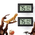 Digital Thermometer and Hygrometer for Reptiles with Adhesive Mounting for Terrariums, 2-Pack, Black