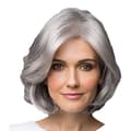 Women's Short Wavy Bob Human Hair Wig with Bangs