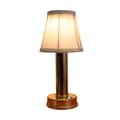 Classi LED Rechargeable Desk Lamp Eye-Friendly Lamp, Round Fabric Lampshade Iron Small Table Lamp With Restaurant, Cafe Decoration