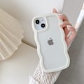 Miniatyrbild 1 av 5: Compatible with iPhone 13 Case, Cute Wavy Pattern Clear Case, Transparent Soft Silicone TPU Bumper Protective Phone Cover