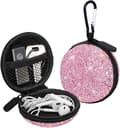 Headphone Case Earbuds Small Carrying Case Bling Rhinestone Crystal