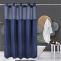 Hotel Quality Waffle Weave Shower Curtain, Spa-like Bath Curtain, Navy Blue 180*188CM