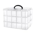3-Tier Small Parts Organizer - 1, Transparent, Standard, 30 Stackable Compartments, Metal Handle, Beads, Building Blocks