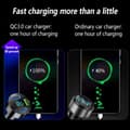 Miniatyrbillede 2 af 5: Biloplader Super med USB PD&QC 3.0 (Voltmeter & LED-lys) Hurtigopladning til 12-24V Bil Cigarettænderudtag