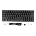 Miniatyrbild 1 av 8: Mechanical Keyboard 64 Keys Wireless 2.4G BT3.0 5.0 Type C Wired Connection Ergonomic Design Black Mechanical Keyboard Blue Switch