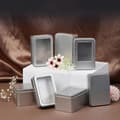 Miniatyrbild 2 av 5: Rectangular Coin Holder Box Small Metal Silver Color Jewelry Key Storage Box A A