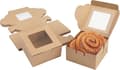Brown Kraft Paper Boxes with Transparent Window (50-pack) - Cake Box
