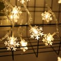 Miniatyrbild 4 av 5: Snowflake light string LED small colorful lights star light battery box flashing light string warm color-6 meters 40 lights battery model