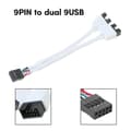 Miniatyrbild 2 av 5: Motherboard USB2.0 9-pin to Dual 9-pin Splitter Cable Shielded USB Wire Mesh Line White Multicolor Multicolor