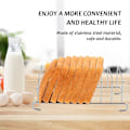 Miniatyrbild 5 av 8: Rostfritt brödställ, brödhylla för Air Fryer, rektangulär pannkakshållare, brödkylningsställ för Air Fryer (Silver, Storlek: 15,5 x 9 cm)