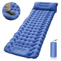 Uppblåsbart ultralätt luftmadrass med inbyggd kudde för camping, vandring och backpacking, mörkblå, enkelliggunderlag Single sleeping pad Dark Blue
