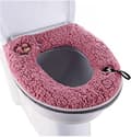 Warm Plush Washable Thick Toilet Seat Cover Mat with Handle and Zipper