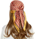 Miniatyrbild 2 av 5: Women's Multicolor Small Square Silk Scarf Elegant Accessory