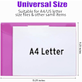 Miniatyrbillede 5 af 6: 10-pak Plastkuverter Polykuvert, A4 Snap File Bag Farve Side