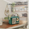 Pikkukuva 8 / 8: Retro Bluetooth-kaiutin, klassinen vanhan radion muotoilu, Bluetooth 5.0 langaton yhteys, TF-kortin tuki Green