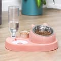 Miniatyrbillede 2 af 5: Automatisk kattefoderautomat og vandbeholder til kat og hund, drikkeskål til hunde, foderautomat til kæledyr, hundeprodukter (pink)