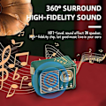 Pikkukuva 7 / 8: Retro Bluetooth-kaiutin, klassinen vanhanaikainen radiomuotoilu, Bluetooth 5.0 langaton yhteys, tuki TF-kortille Black
