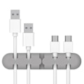 Miniatyrbillede 2 af 2: Praktisk Skrivebords Kabeloplader Data Kabel Holder Opbevaring Og Sortering Hulfri Kontorartikler Grå
