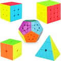 Speed Cube -setti 2x2 3x3 4x4 Pyramid Magic Cube, sileä, ilman tarroja