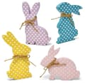Easter Bunny Table Decoration Centerpiece Set, 4 Pastel Rabbit Designs for Spring Holiday Home Decor (FMY)