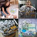 Miniatyrbild 2 av 5: Changing Bag Foldable Baby Diaper Caddy Organizer, Portable Nursery Storage Basket with Replaceable Compartments (Light Grey)
