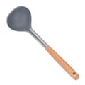 Miniatyrbillede 4 af 7: Suppeøse Blødt Sikkert Holdbart Silikonemateriale Nonstick Ridsefri Træhåndtag Øse Ske