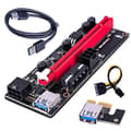 PCI-e Riser Card Express Cable 1x to 16x Graphics Card Extension Cable 60cm USB 3.0 Extension Cable (black line)