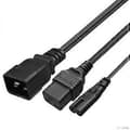 Miniatyrbilde 2 av 5: IEC320 C20 til C7+C19 Y-Type Splitter Strømkabel, IEC 320 C20 Hann til C7+C19 Hunn Strømadapterkabel