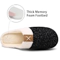 Miniatyrbillede 4 af 6: Dame & Herre Tøfler Vinter Varme Memory Foam Tøfler Indendørs Udendørs Skridsikre Tøfler Sort Black 42/43