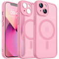 Miniatyrbild 1 av 7: Magnetiskt skal för iPhone 16 Pro Max med fullständigt kameraskydd [MagSafe-kompatibelt] [Genomskinligt matt] Skyddande telefonfodral, varmrosa Pink Pink iPhone 13