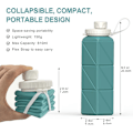 Miniatyrbild 3 av 5: Foldable Drinking Water Bottle 610ml, Portable Silicone Water Bottle, Collapsible Drinking Water Container, Lightweight, Reusable blue