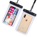 2 st Vattentäta Smartphone-påsar (Vit 21,5 x 10,5 cm), PVC-vattentät