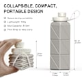 Miniatyrbild 3 av 5: Foldable Drinking Water Bottle 610ml, Portable Silicone Water Bottle, Collapsible Drinking Water Container, Lightweight, Reusable White