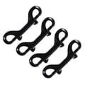 Double Bolt Snap Hooks, Heavy Duty Double Ended Carabiner, Lobster Clasp, Attachment Clip - Black 4 Pcs