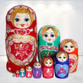 10-lagers ryska \"nesting dolls\", traditionella ryska Matryoshka-dockor i handmålat trä, present till födelsedagar, jul (DB)