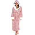 Sherpa Fleece Women's Robe Soft Hooded Fluffy Towel Bathrobe