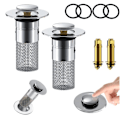 Miniatyrbilde 1 av 5: 2-pakning avløpsfilter med propp / Vaskepropp