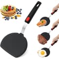 Silicone Pancake Spatula, Wide Silicone Pancake Flippers, with Extended Handle, Heat Resistant, Non-Stick.