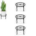 Blomkrukställ i rostfritt stål, Svart, 3-pack