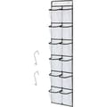 White storage shelf with 12 large mesh pockets, 2 hooks for storing small tools in kitchen, bedroom, bathroom, wardrobe