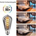 Miniatyrbild 3 av 5: Vintage Dimmable 6W LED ST64 Warm White 2700K 360lm E27 - Edison Style - 4-pack - Grey [Energy Class E]