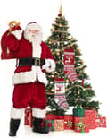 Miniatyrbild 4 av 4: 2-pack julstrumpor i stickat material för dekoration av eldstaden, hängande strumpor, julklappspåsar, julgodispåsar för julgransdekorationer, eldstad